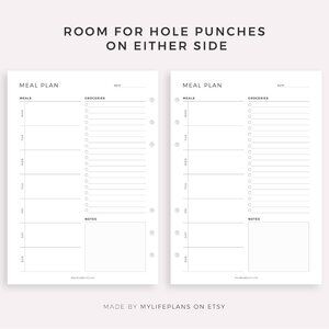 Weekly Meal Planner with Grocery List Printable Template, 7 Day Menu Plan